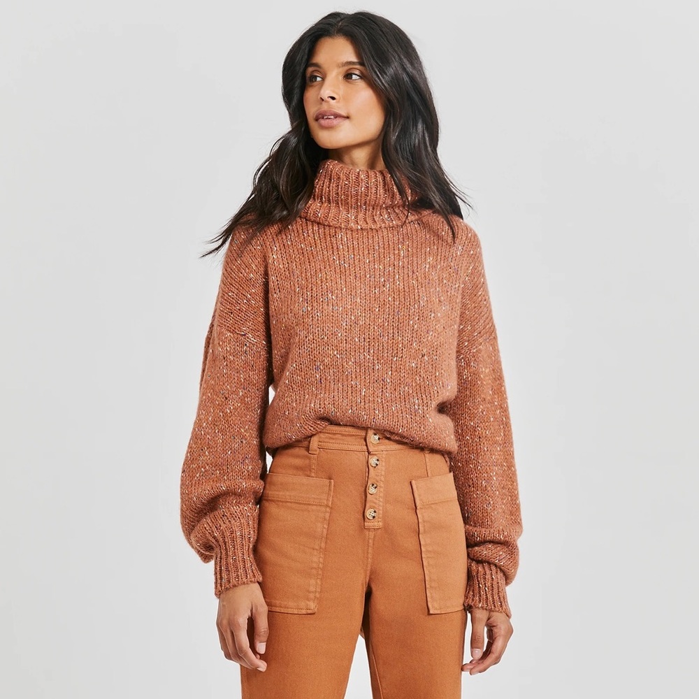 Something Navy Donegal Turtleneck Sweater